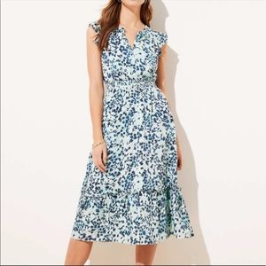 Floral dress with flutter sleeve